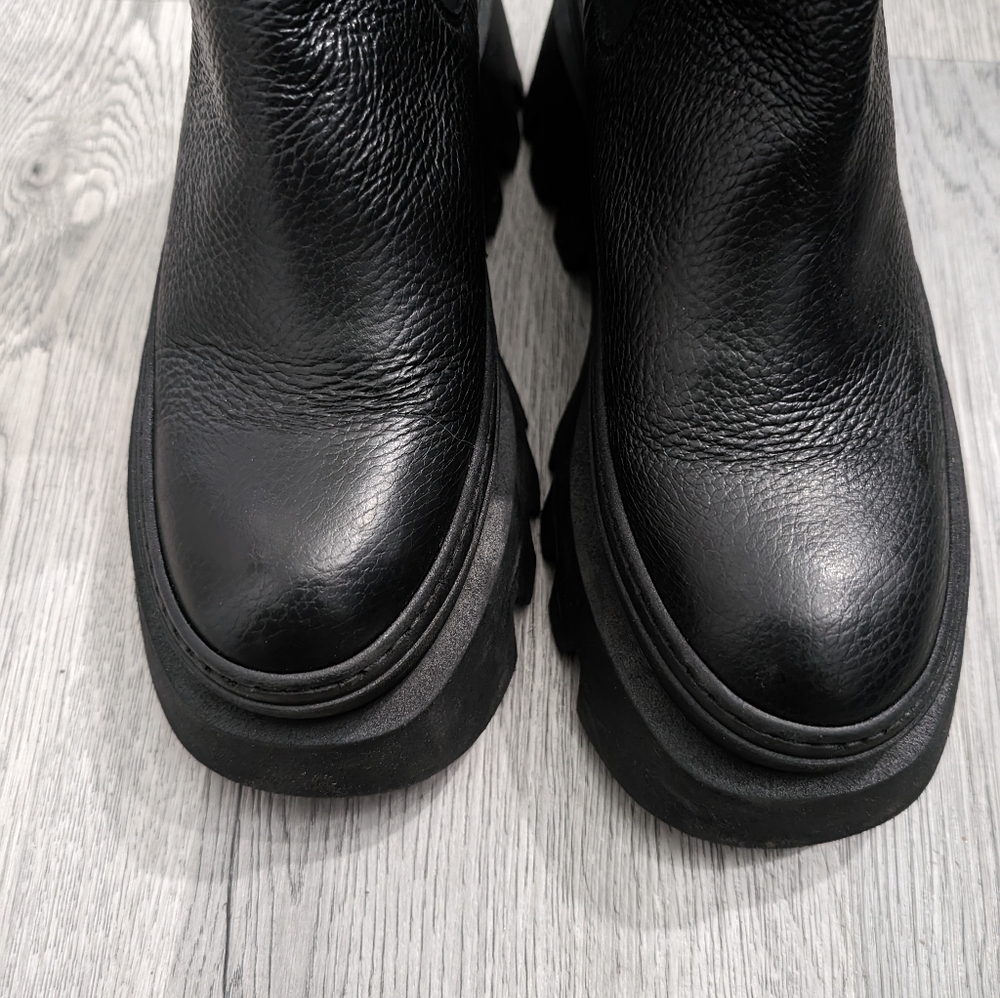 L'intervalle Wolfe Boots Black Platform Leather Chelsea Size 40 (10) Goth - Picture 8 of 10